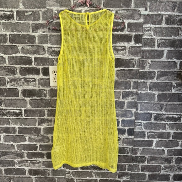 White Fox Boutique Over Him Mini Dress lemon yellow swimsuit cover up - Picture 8 of 10